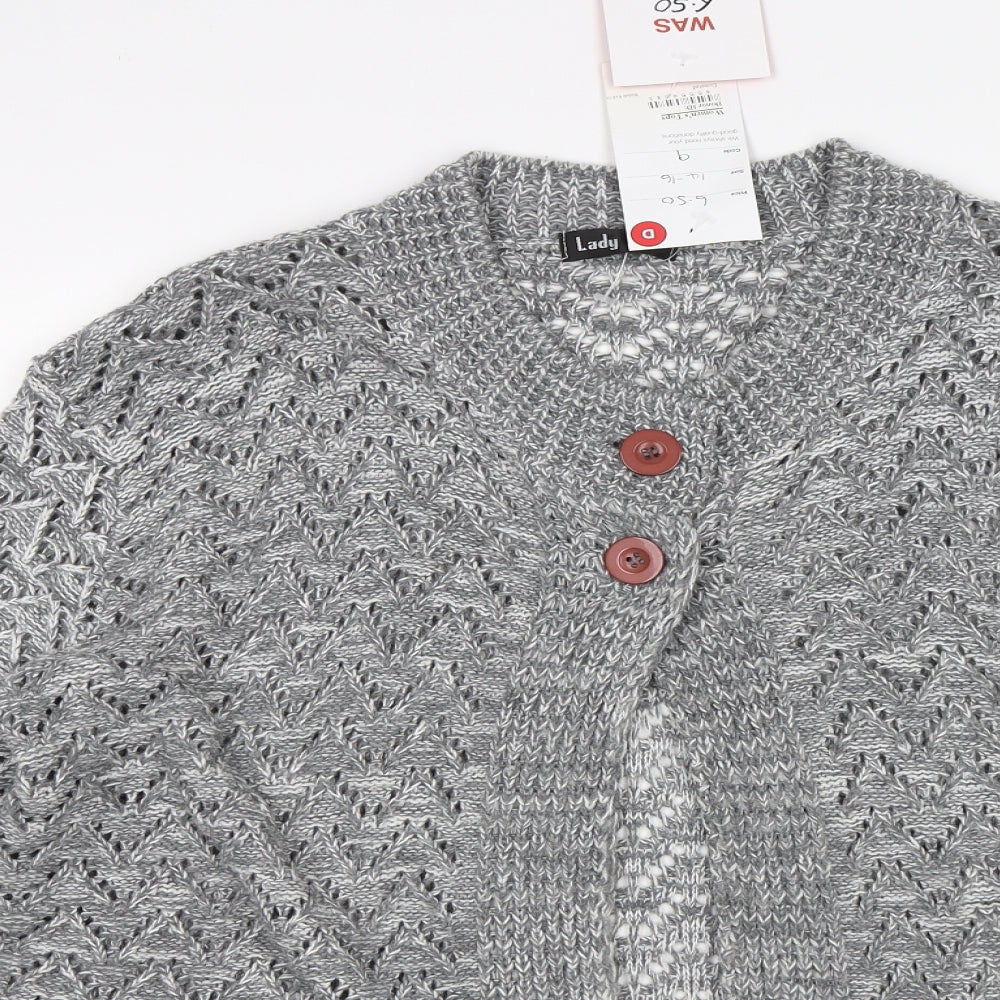 Lady Ice Womens Grey   Cardigan Jumper Size L