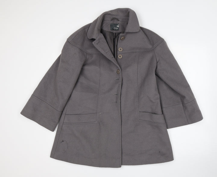 Lilya Womens Grey   Overcoat Coat Size 12