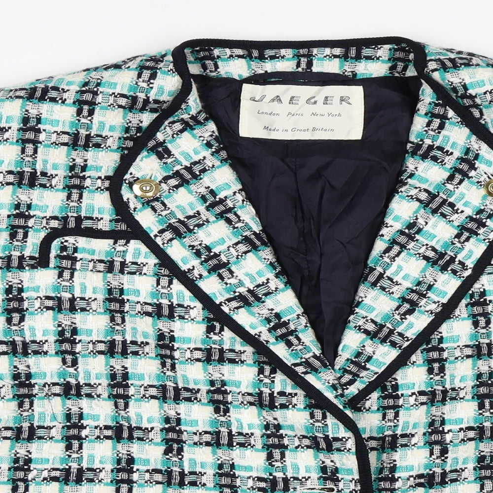 Jaeger Womens Multicoloured Check  Jacket Blazer Size 14