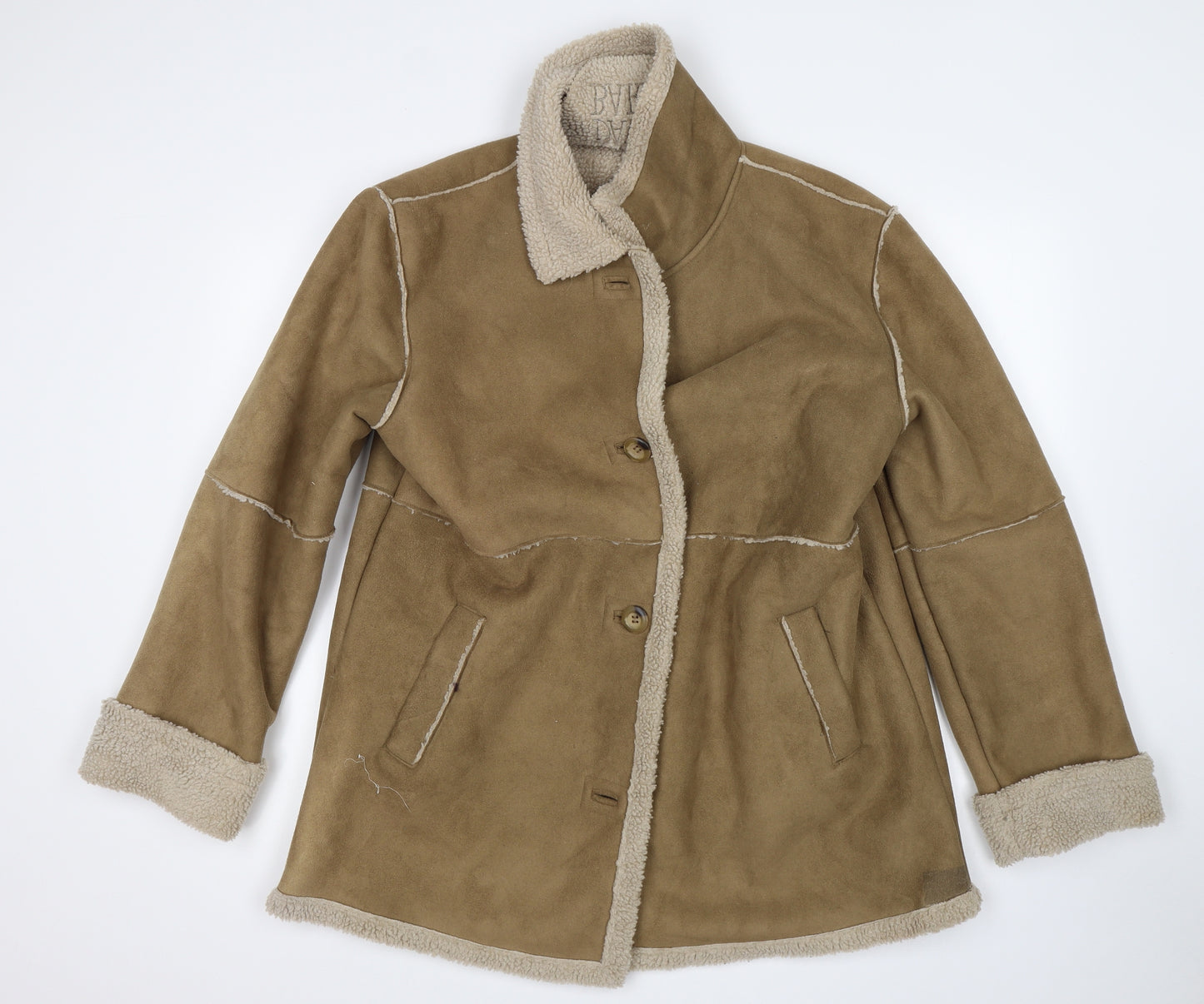 David Barry Womens Brown   Overcoat Coatigan Size 16
