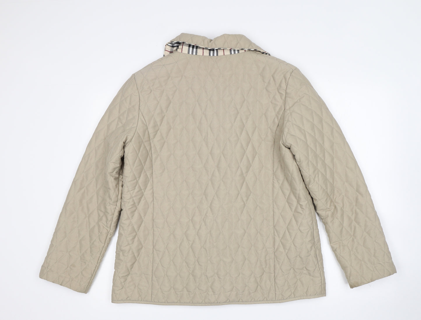 Finesse Womens Beige   Quilted Coat Size 12