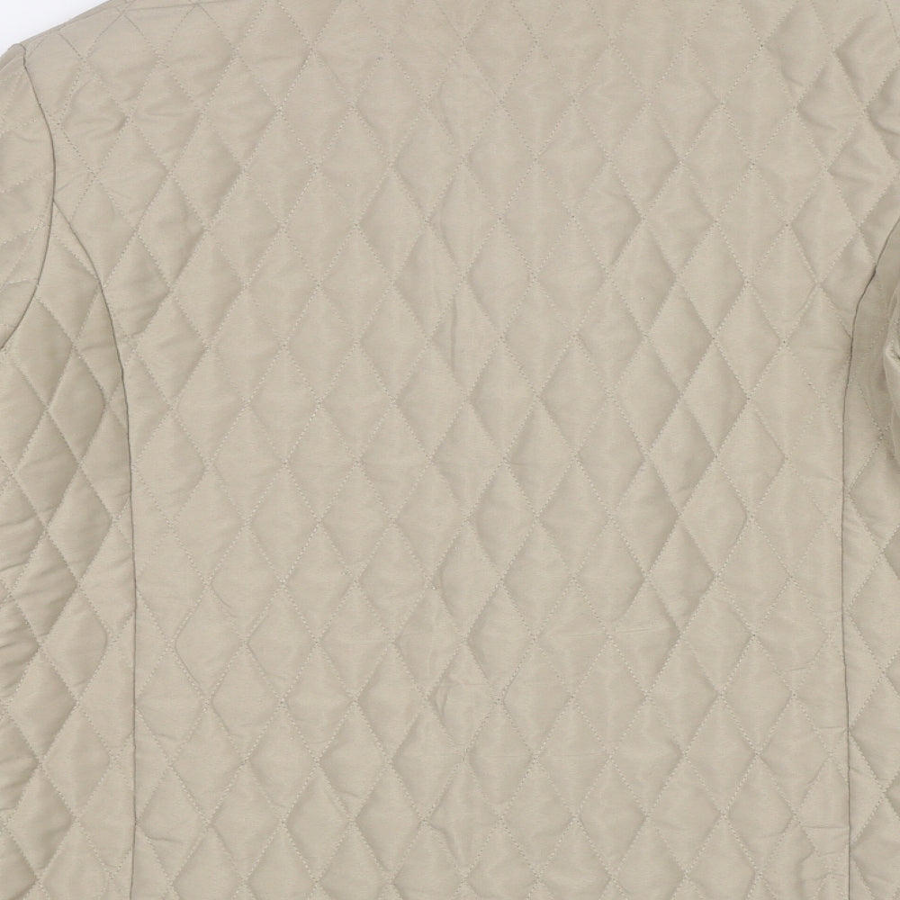 Finesse Womens Beige   Quilted Coat Size 12