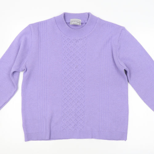 In Stitches Womens Purple Argyle/Diamond  Pullover Jumper Size 12