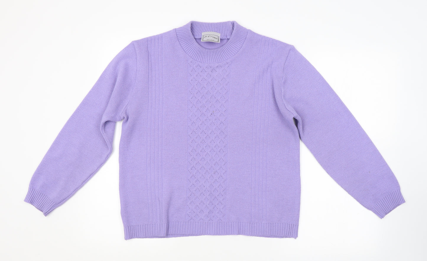 In Stitches Womens Purple Argyle/Diamond  Pullover Jumper Size 12