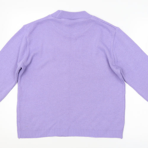 In Stitches Womens Purple Argyle/Diamond  Pullover Jumper Size 12