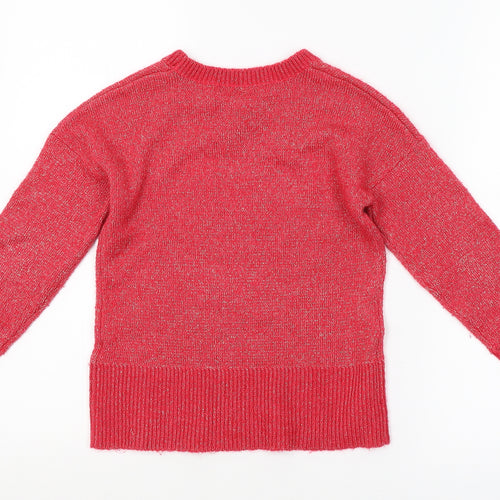 M&S Girls Pink   Pullover Jumper Size 8-9 Years
