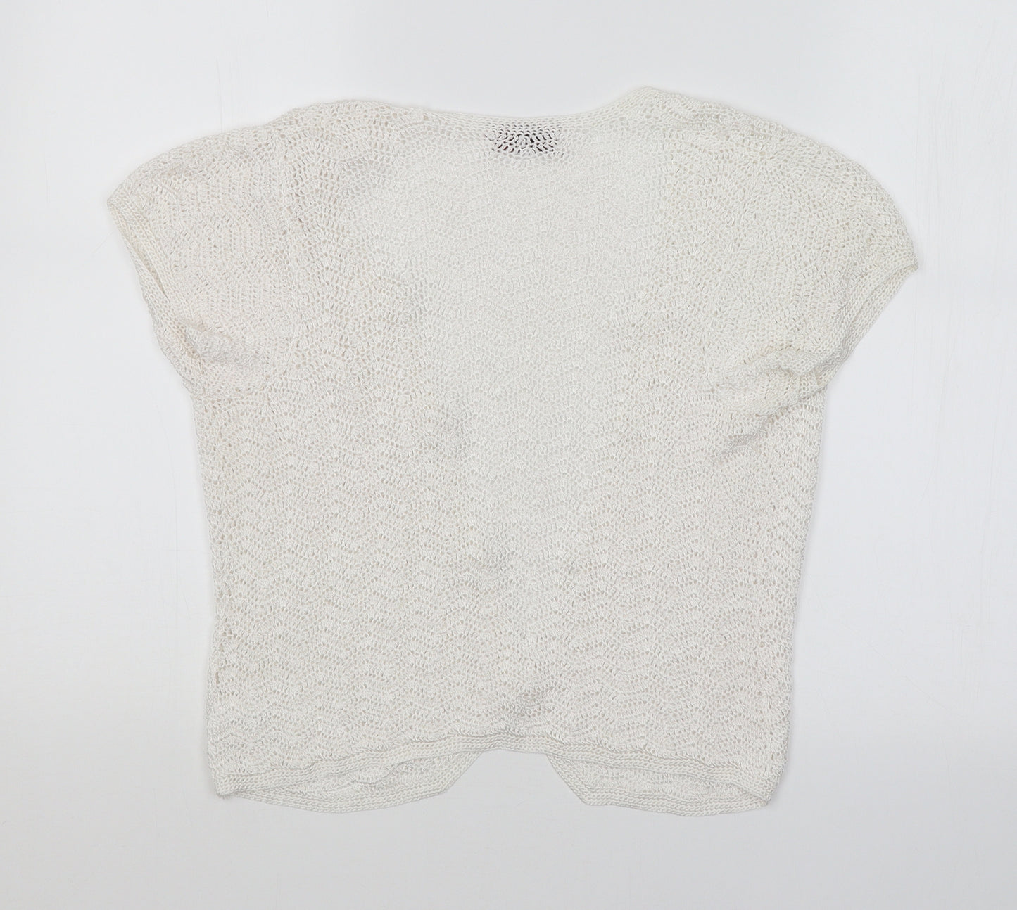Richards Womens White Argyle/Diamond  Cardigan Jumper Size S