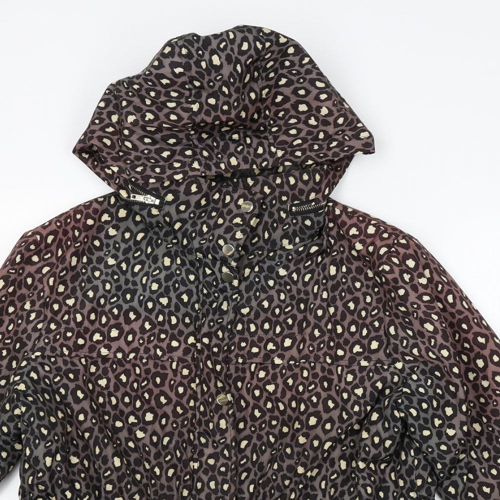DANNIMAC Womens Multicoloured Animal Print  Rain Coat Coat Size 16
