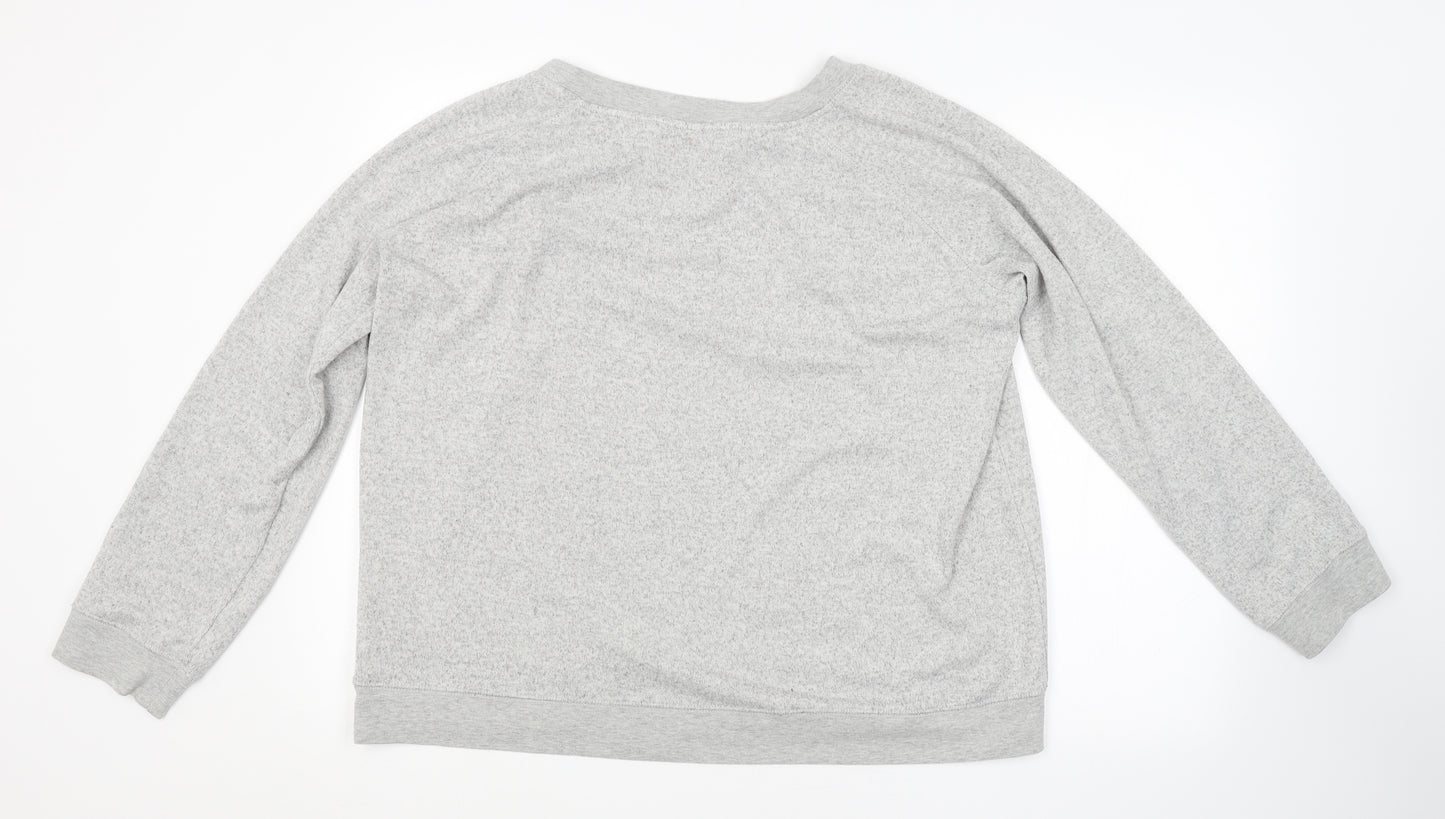 Feel Fabulous Womens Grey   Pullover Sweatshirt Size 18