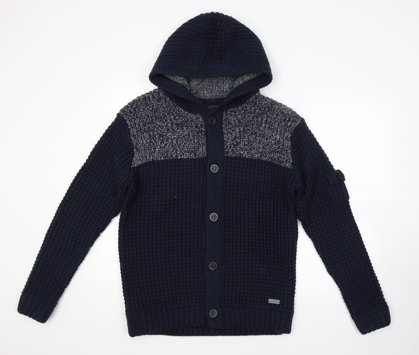 Brave Soul Mens Blue   Cardigan Hoodie Size L