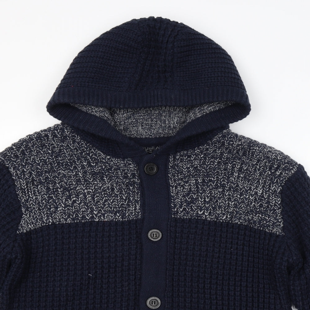 Brave Soul Mens Blue   Cardigan Hoodie Size L