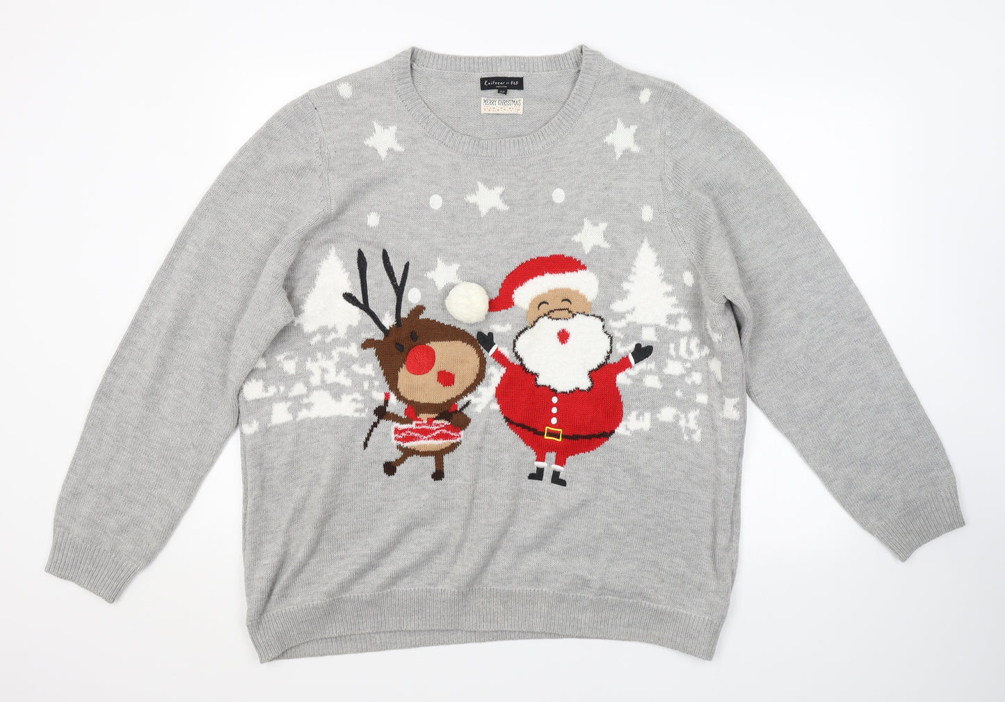 F&F Womens Grey   Pullover Jumper Size 22  - CHRISTMAS