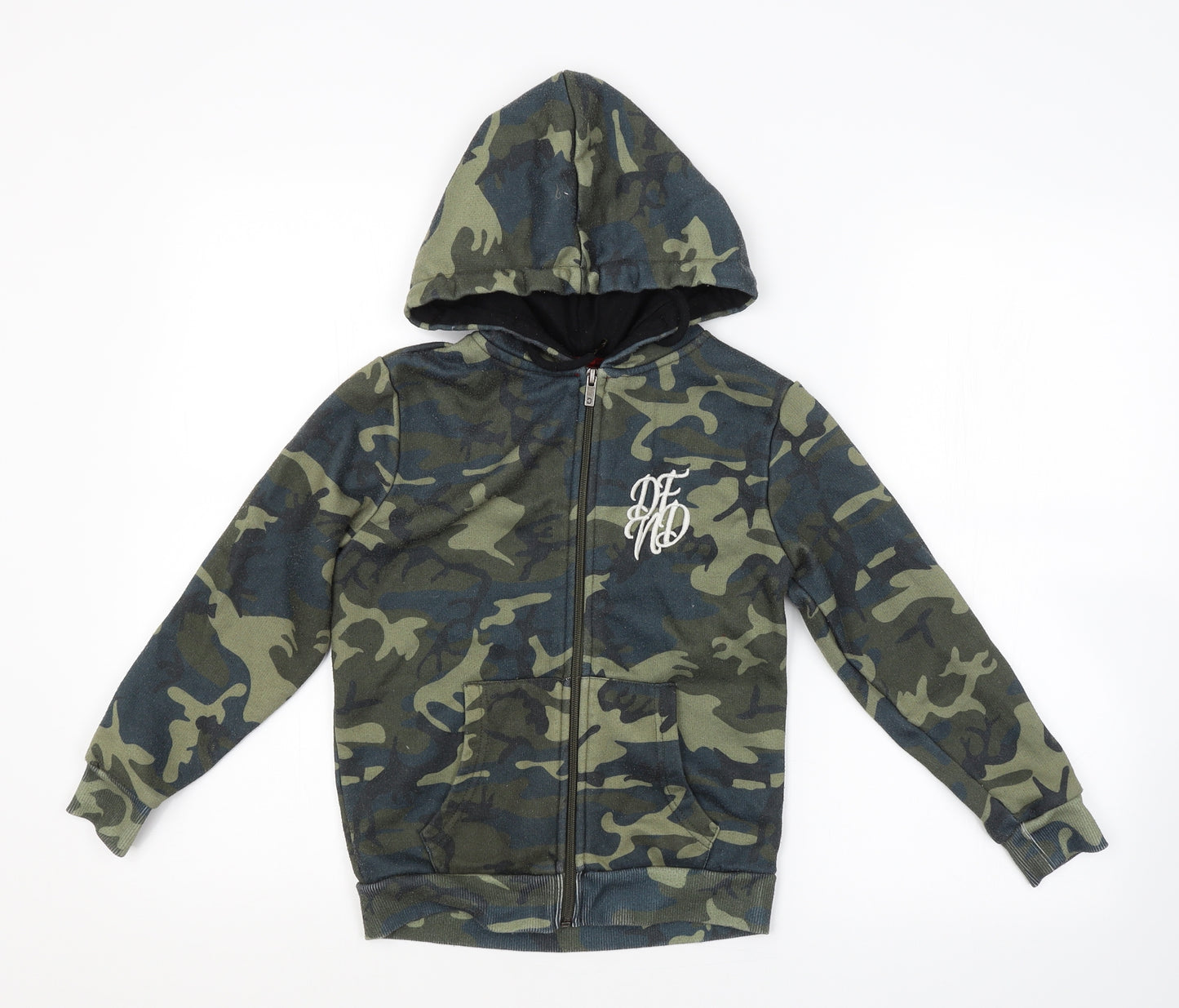 DFND Boys Green Camouflage  Full Zip Hoodie Size 11-12 Years