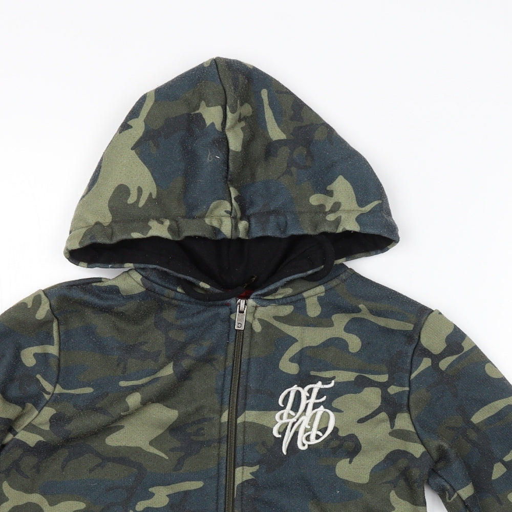 DFND Boys Green Camouflage  Full Zip Hoodie Size 11-12 Years