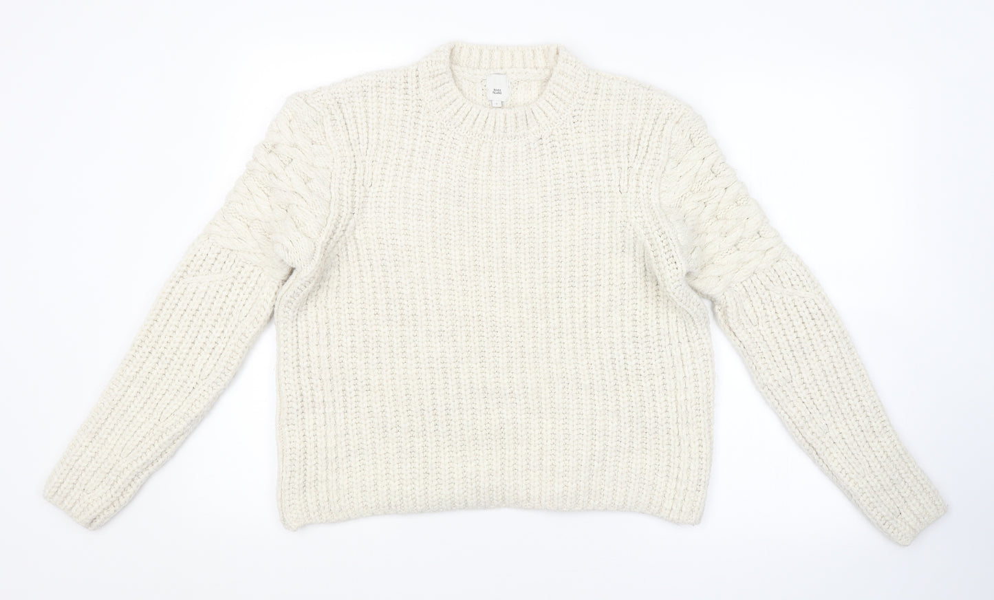 River Island Womens White   Pullover Jumper Size S