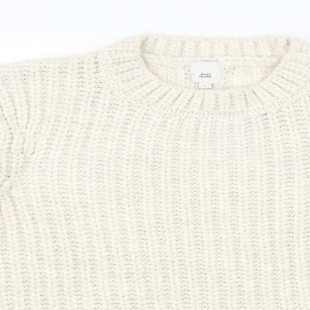 River Island Womens White   Pullover Jumper Size S