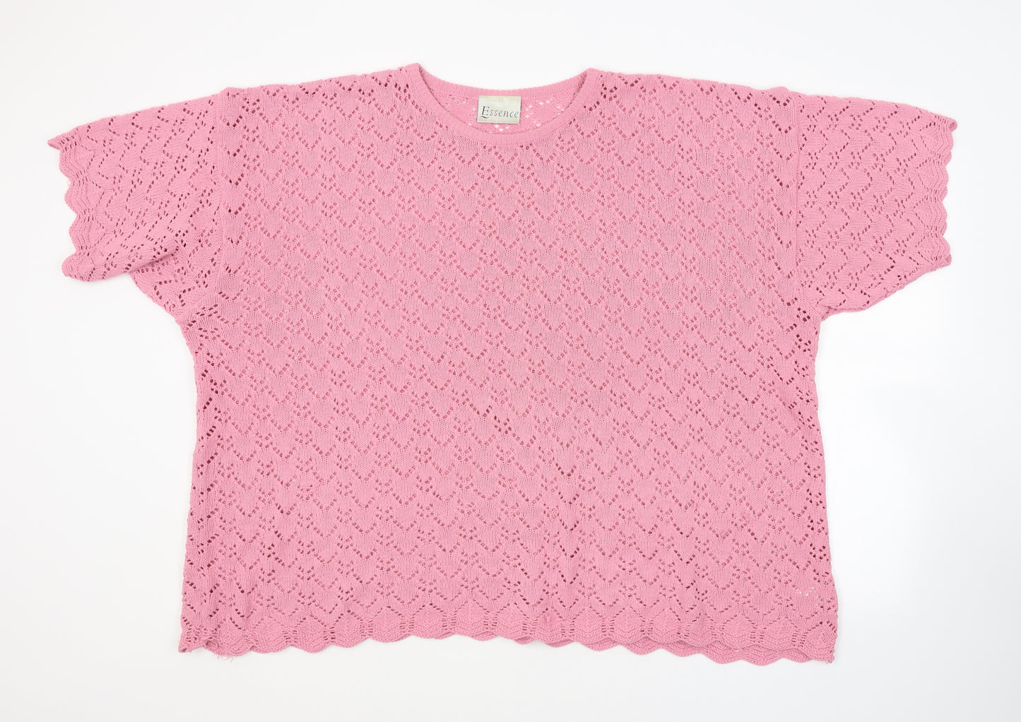 essence Womens Pink Argyle/Diamond  Pullover Jumper Size 26