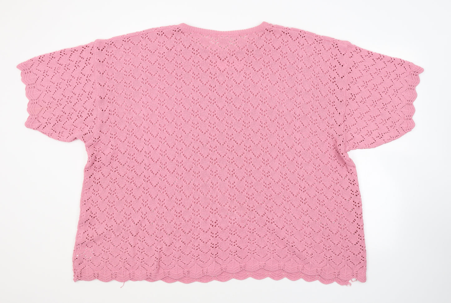 essence Womens Pink Argyle/Diamond  Pullover Jumper Size 26