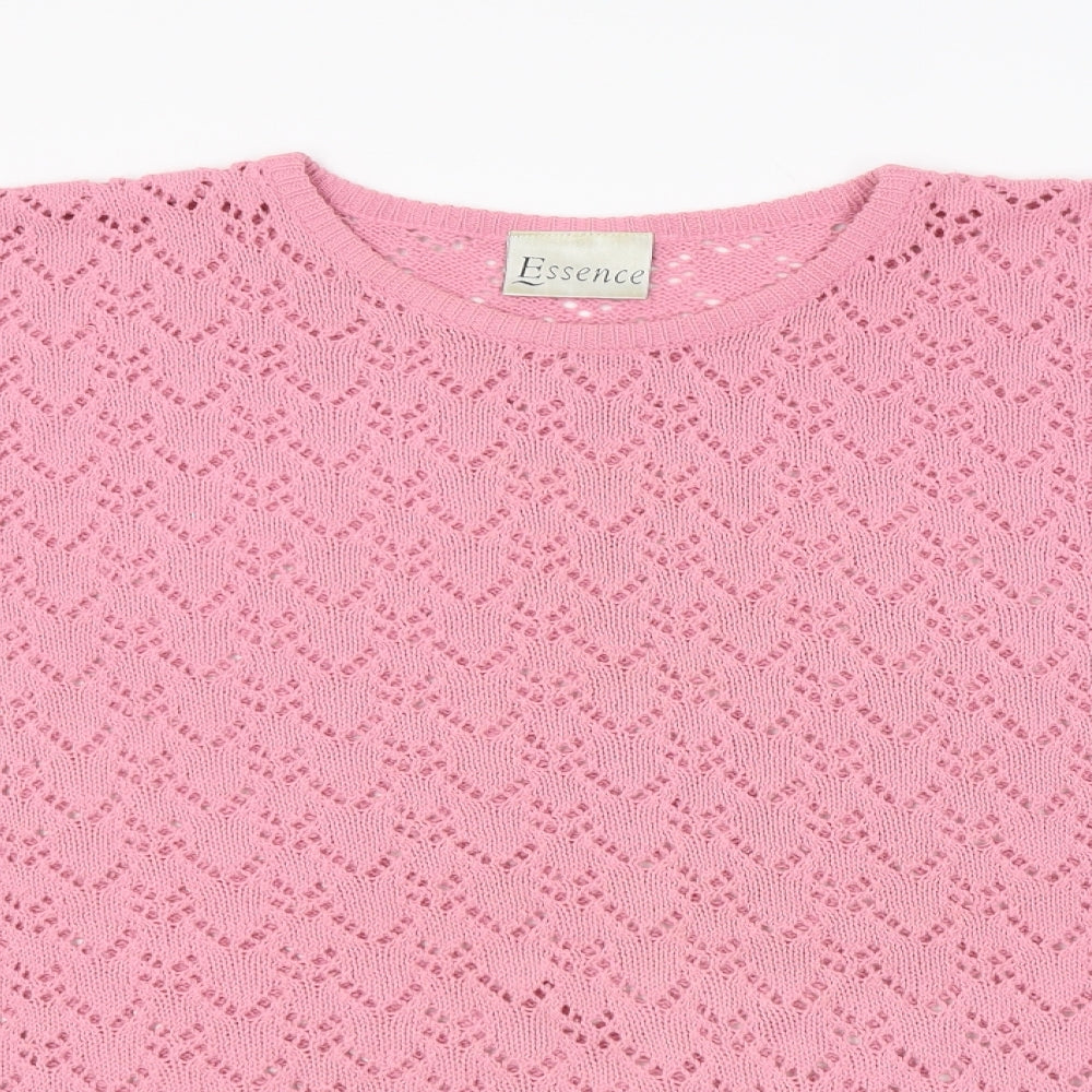 essence Womens Pink Argyle/Diamond  Pullover Jumper Size 26