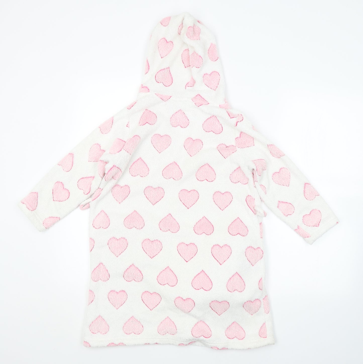 Young Dimension Girls White Geometric   Robe Size 7-8 Years