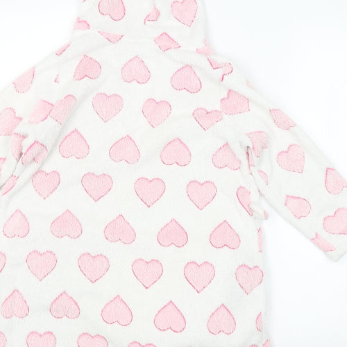 Young Dimension Girls White Geometric   Robe Size 7-8 Years