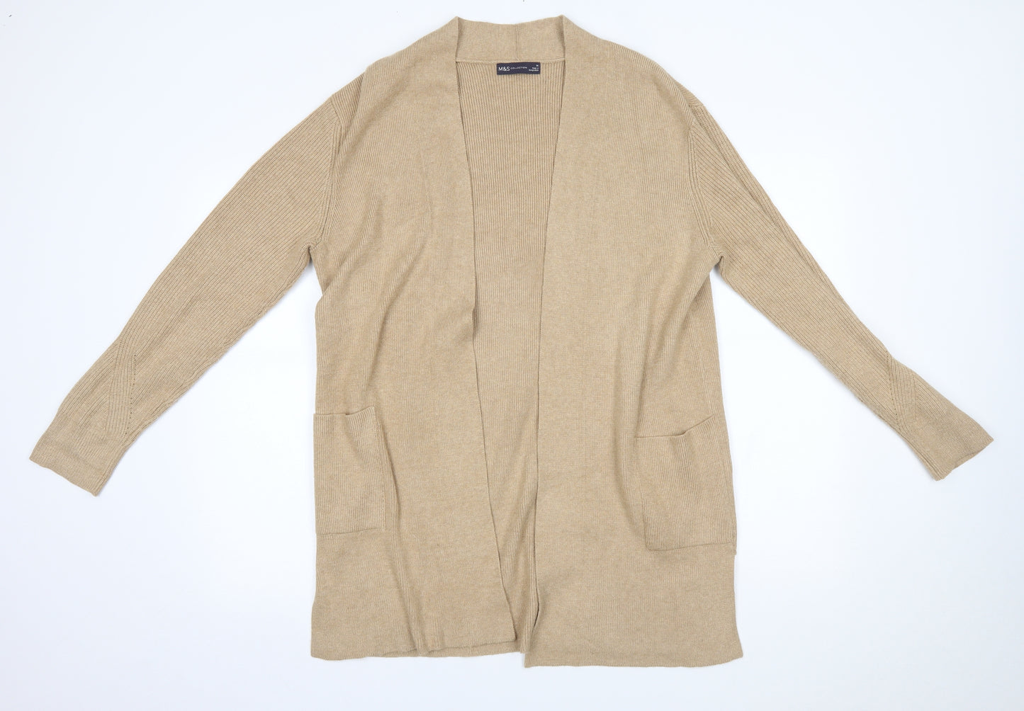 M&S Womens Beige   Cardigan Jumper Size 14