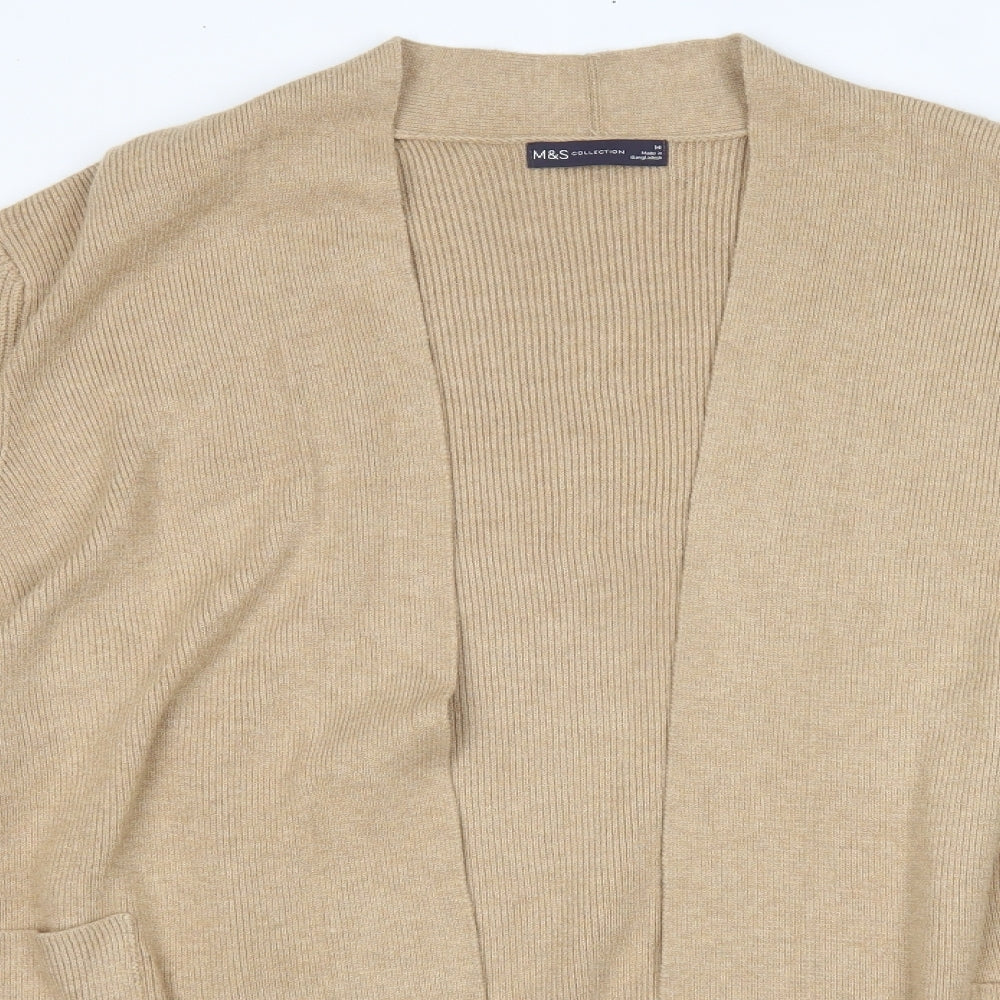 M&S Womens Beige   Cardigan Jumper Size 14