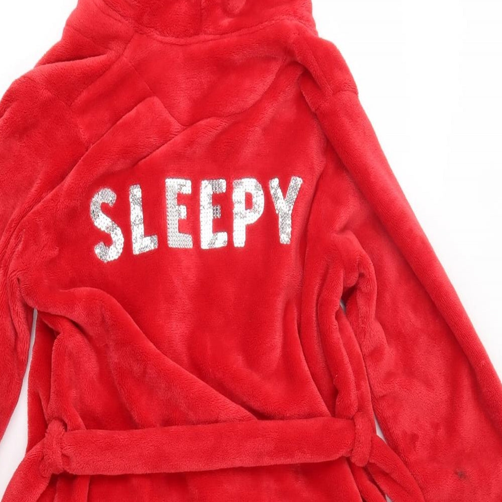 M&S Girls Red    Robe Size 9-10 Years  - sleepy