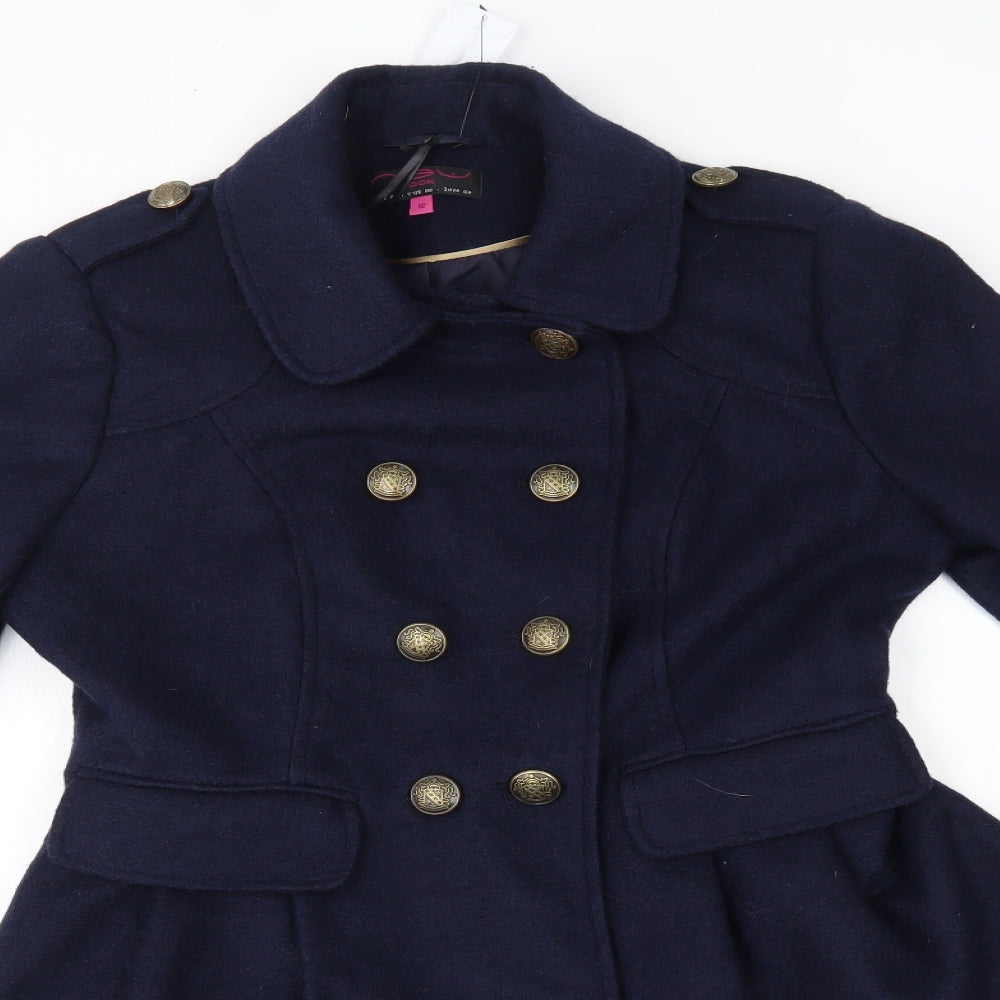 New Look Womens Blue   Overcoat Coat Size 12