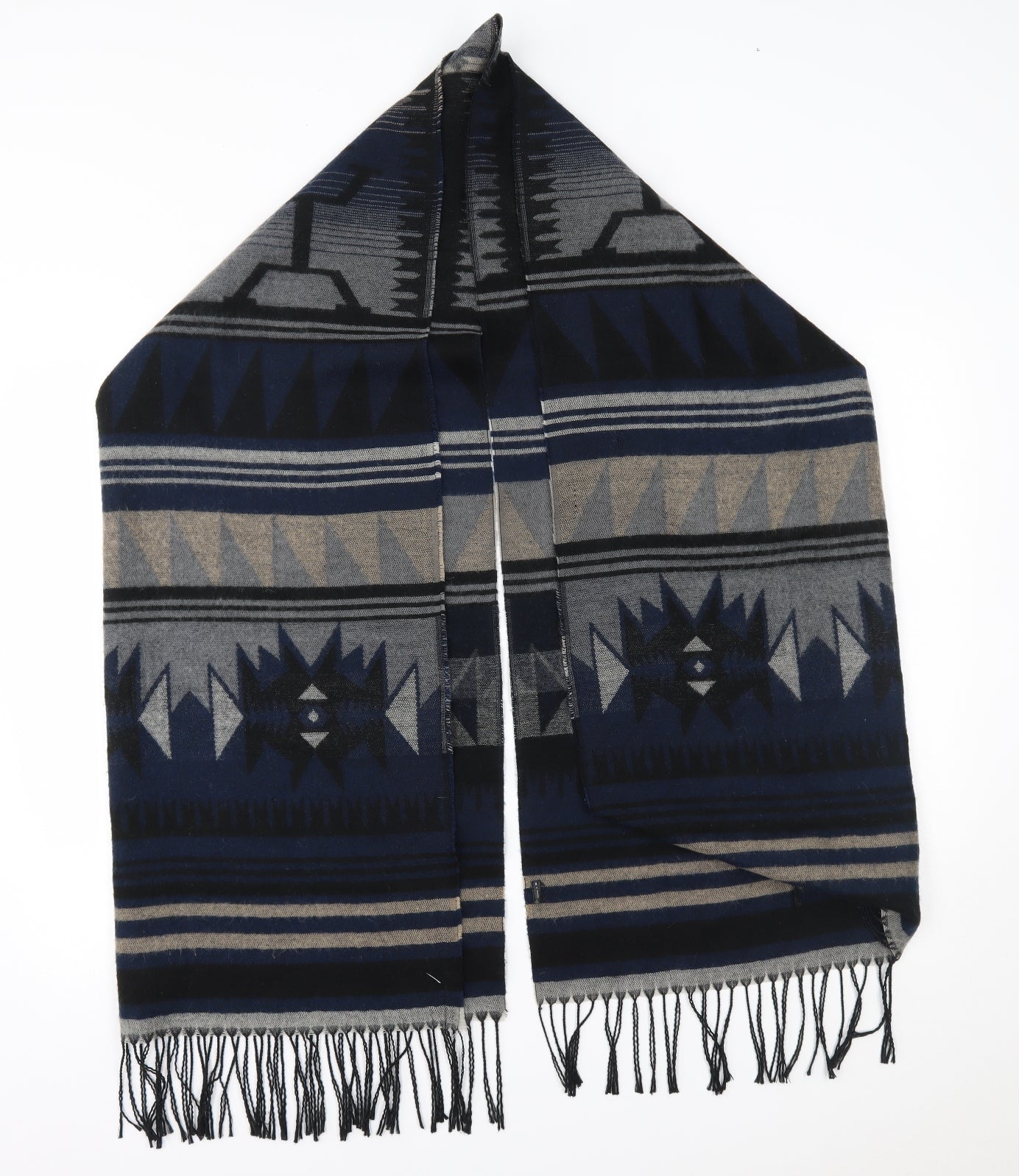Preowrn Womens Blue Fair Isle   Scarf