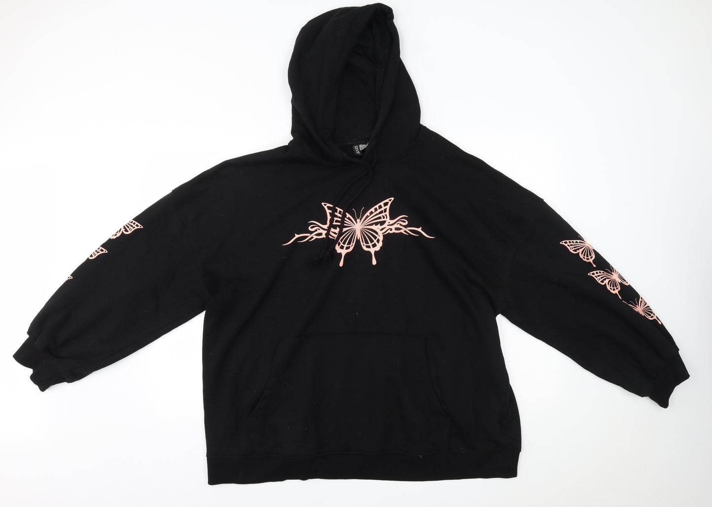 H&M Womens Black   Pullover Hoodie Size XL  - butterfly