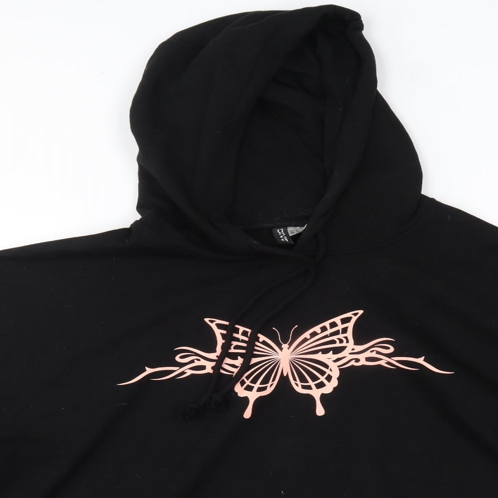 H&M Womens Black   Pullover Hoodie Size XL  - butterfly