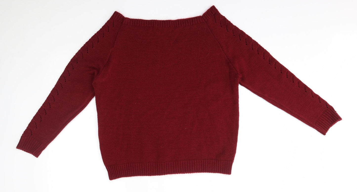 look of the day Womens Red   Pullover Jumper Size L