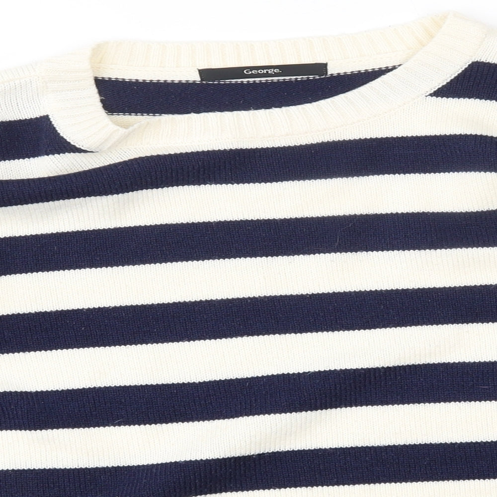 George Womens Ivory Striped  Pullover Jumper Size S