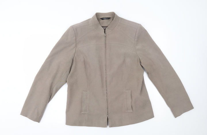 BM Womens Beige Jacket Blazer Size 16