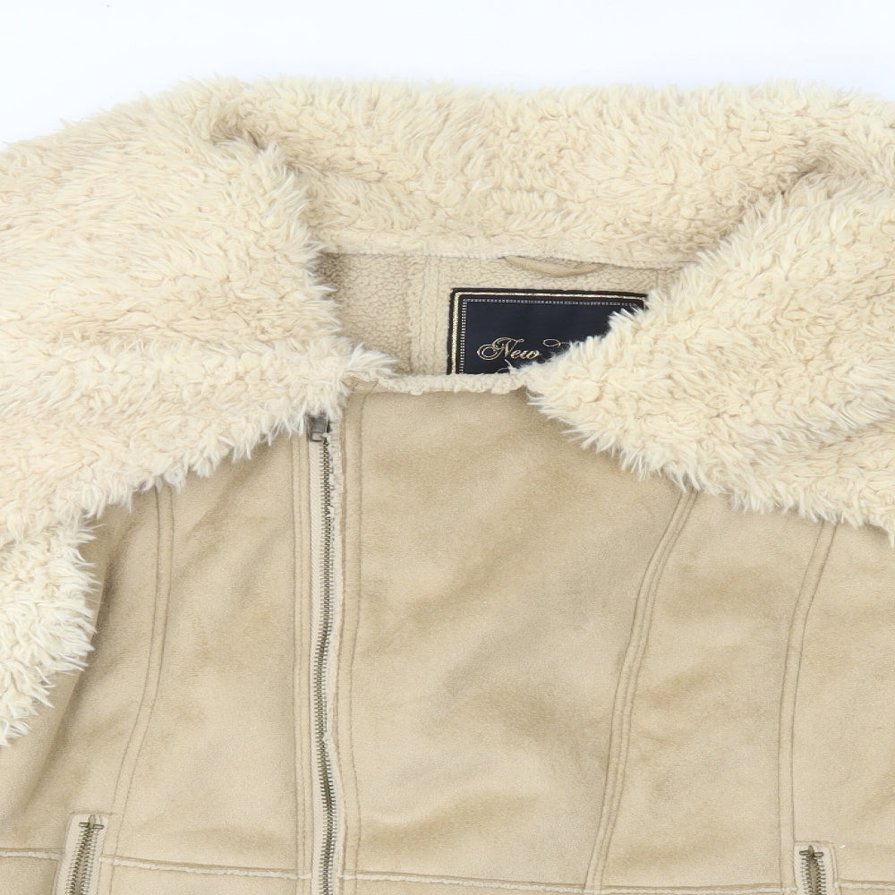 New York Laundry Womens Beige   Jacket Coat Size 14