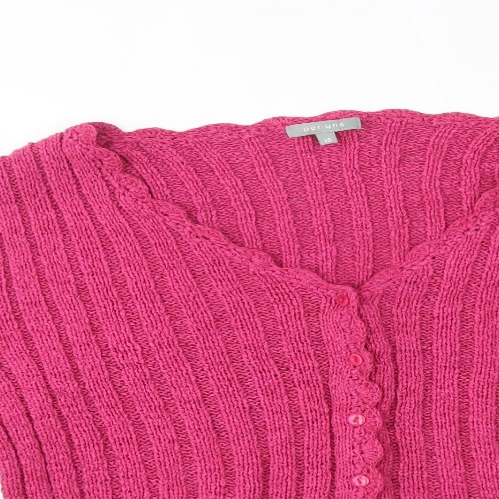 M&S Womens Pink   Cardigan Jumper Size 16