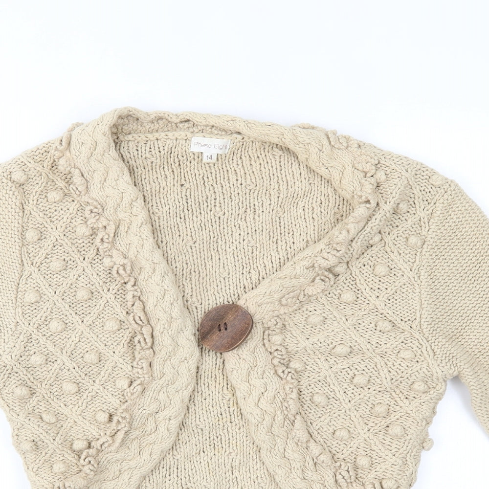 Phase Eight Womens Beige   Cardigan Jumper Size 14