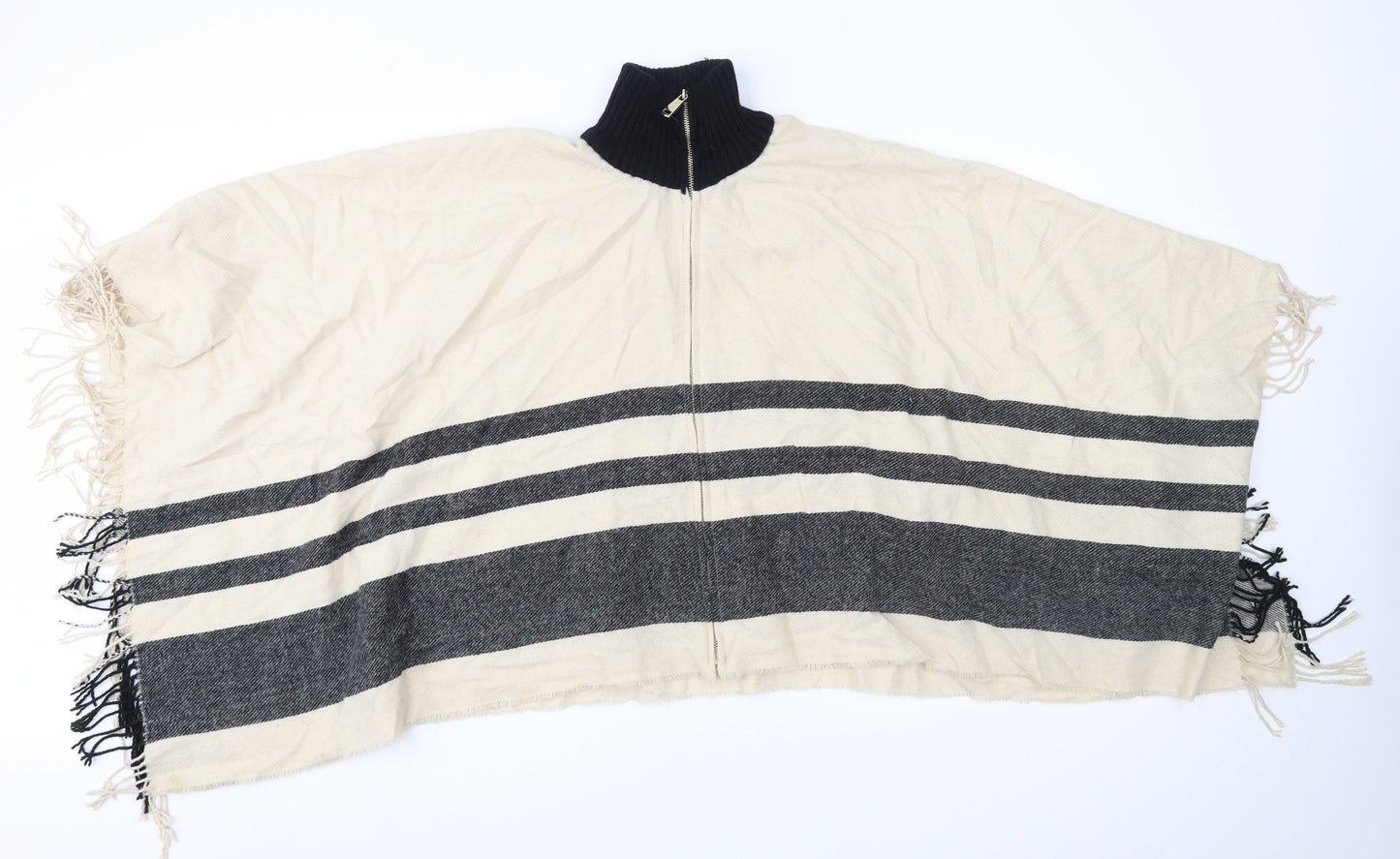 River Island Womens Beige Striped  Jacket Poncho One Size