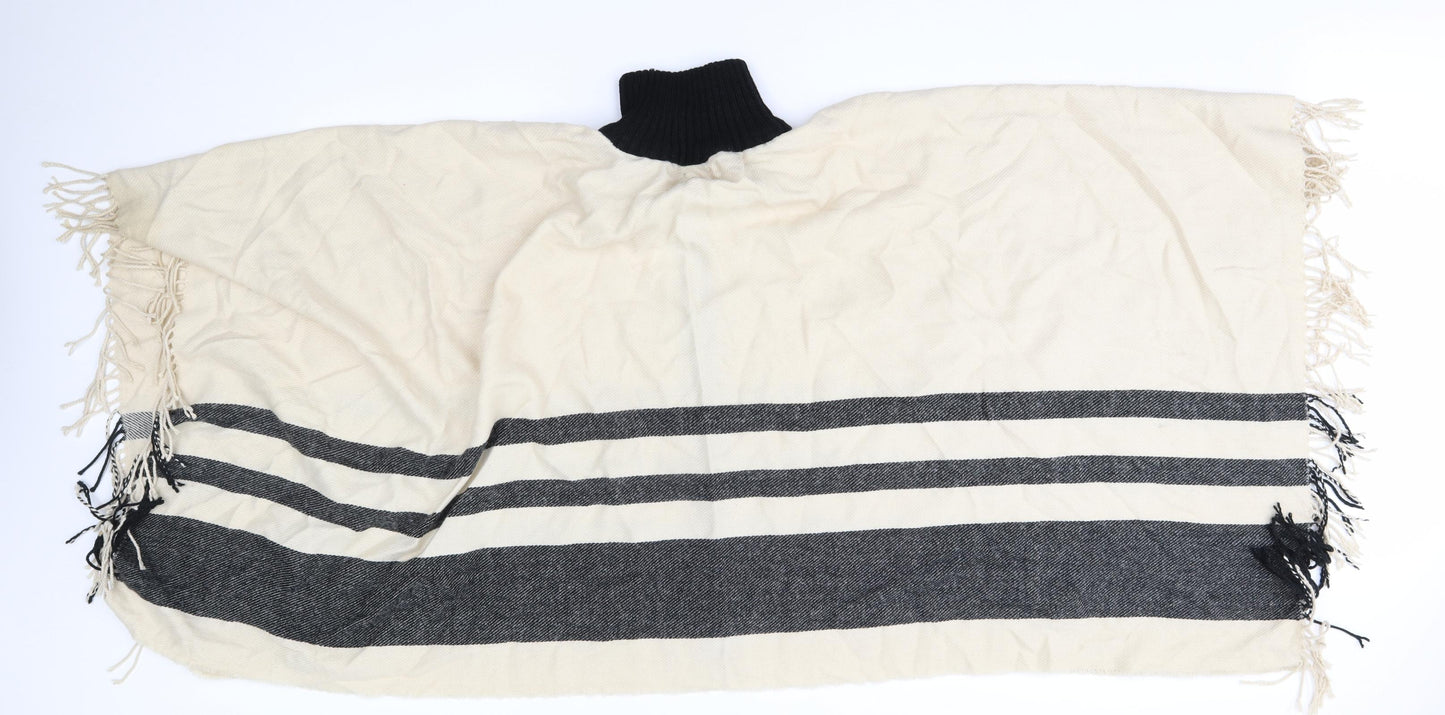 River Island Womens Beige Striped  Jacket Poncho One Size