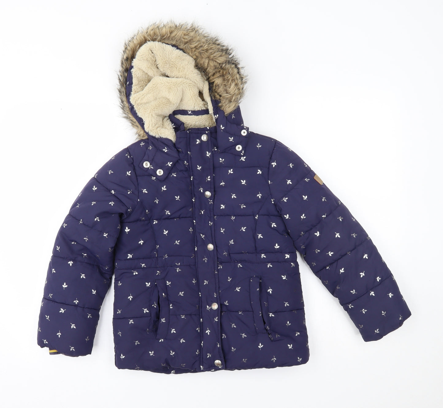 Joules Girls Blue   Parka Coat Size 7-8 Years