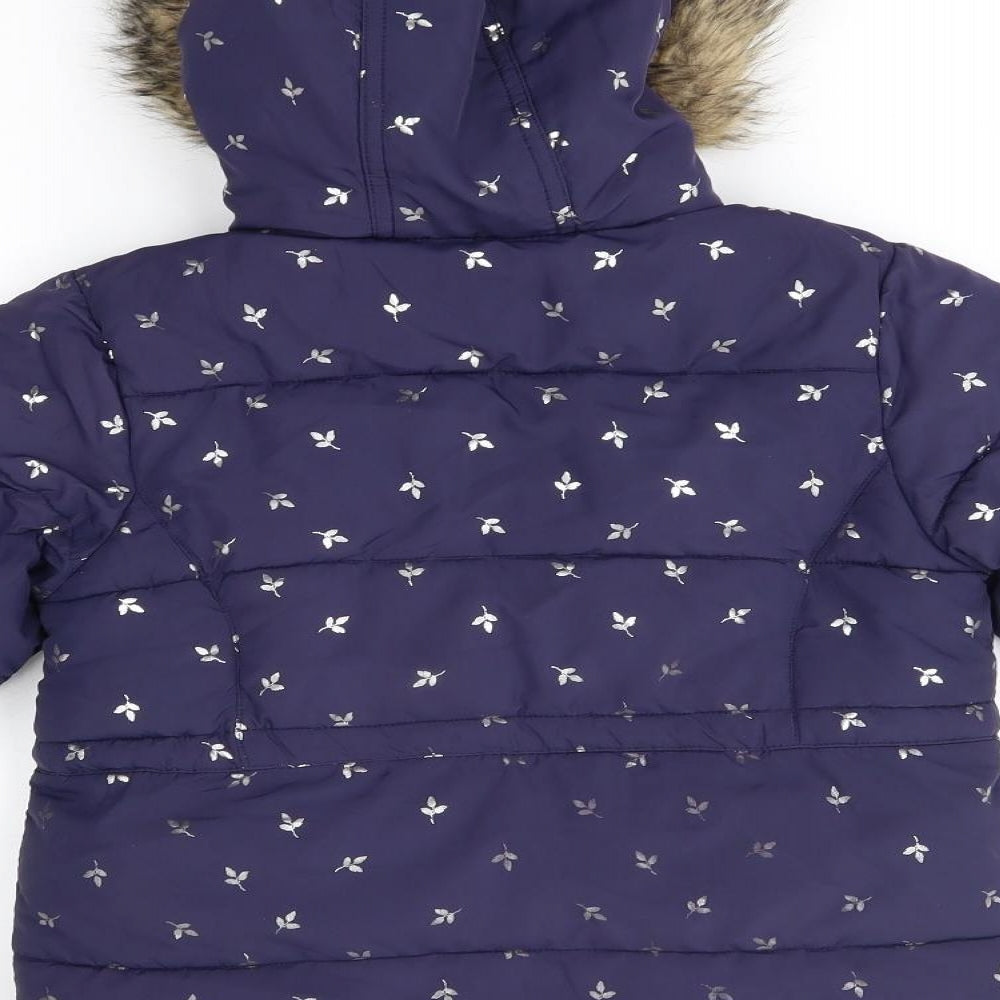 Joules Girls Blue   Parka Coat Size 7-8 Years