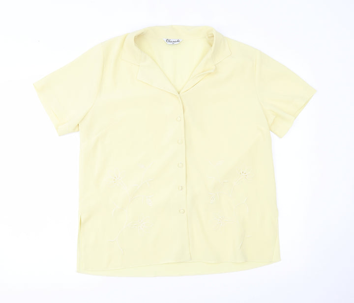 Chanade Womens Yellow   Basic Button-Up Size 16