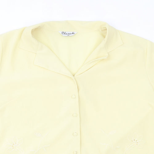 Chanade Womens Yellow   Basic Button-Up Size 16