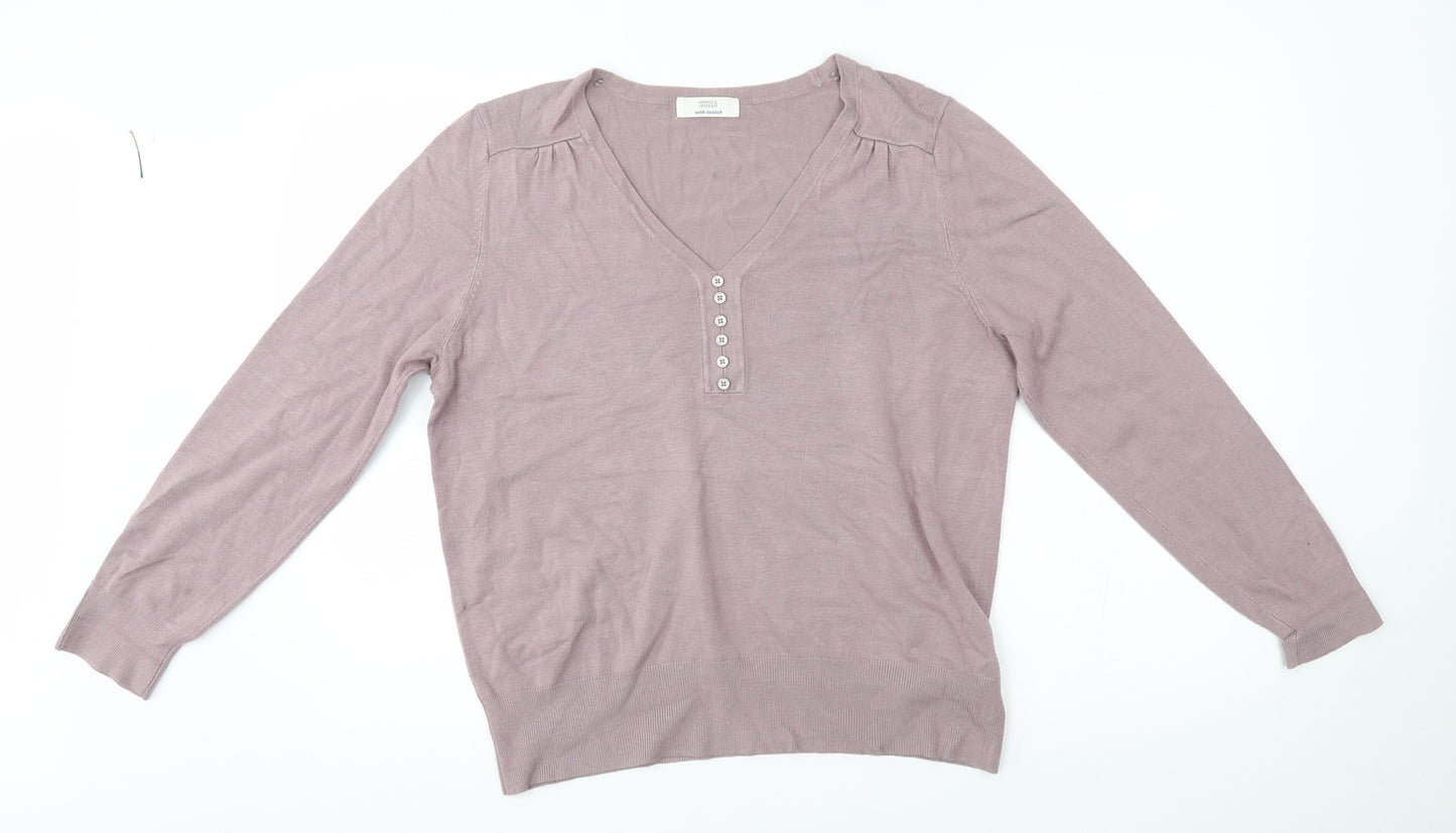 M&S Womens Beige   Pullover Jumper Size 18