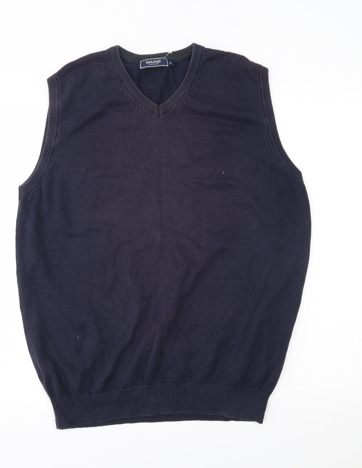 Maine Mens Blue   Vest Jumper Size M