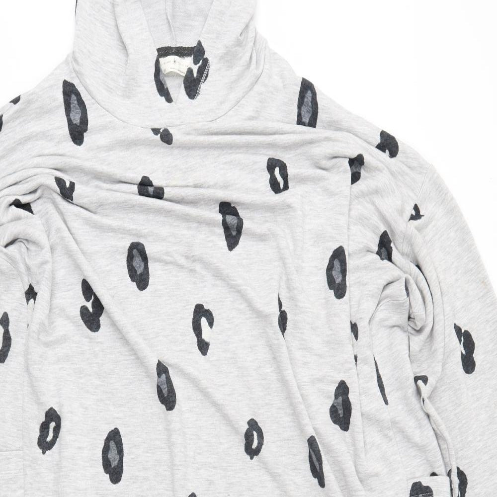 M&S Womens Grey Animal Print  Pullover Hoodie Size 26  - loungewear
