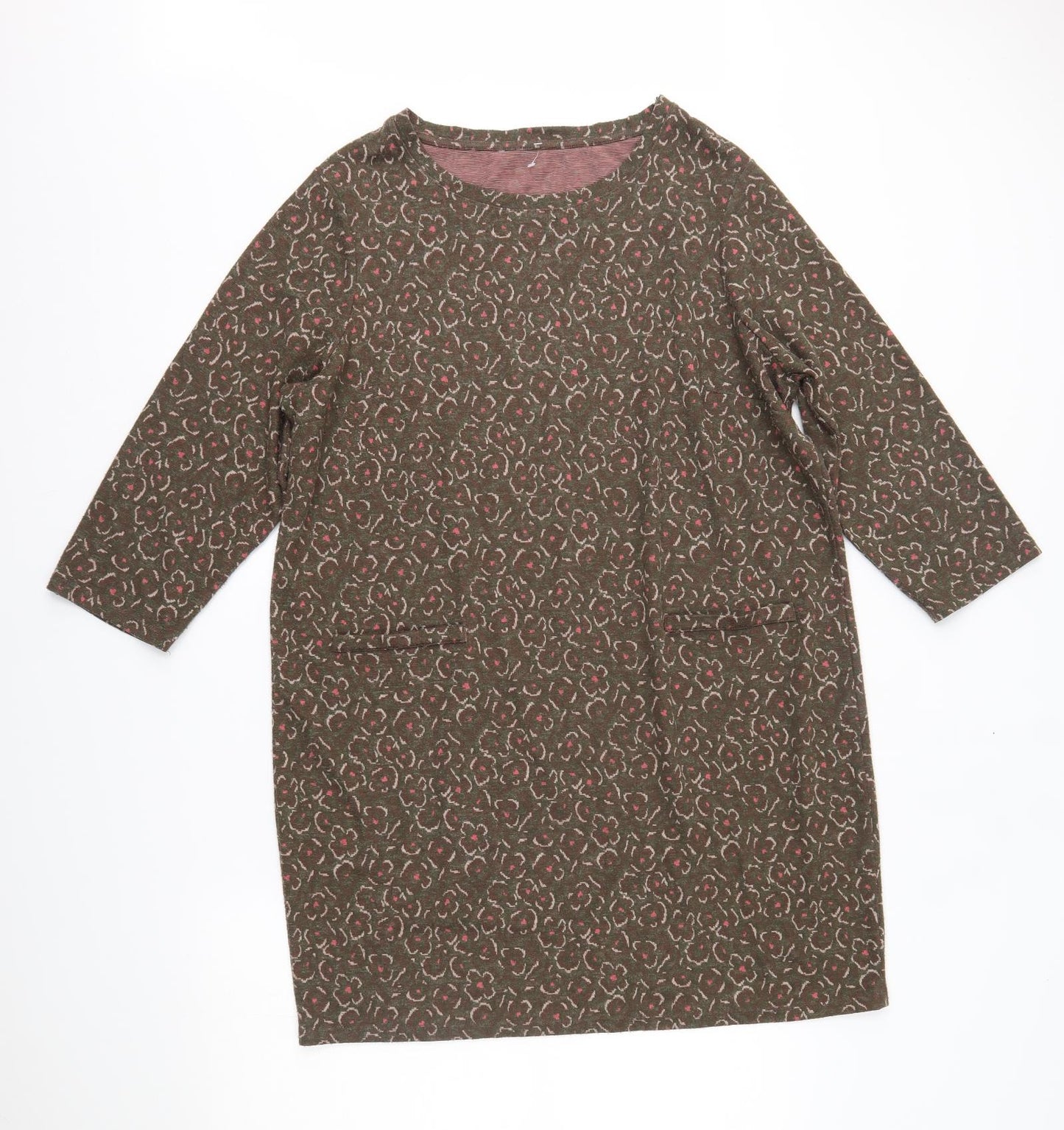 TU Womens Brown Floral  Pullover Jumper Size 18