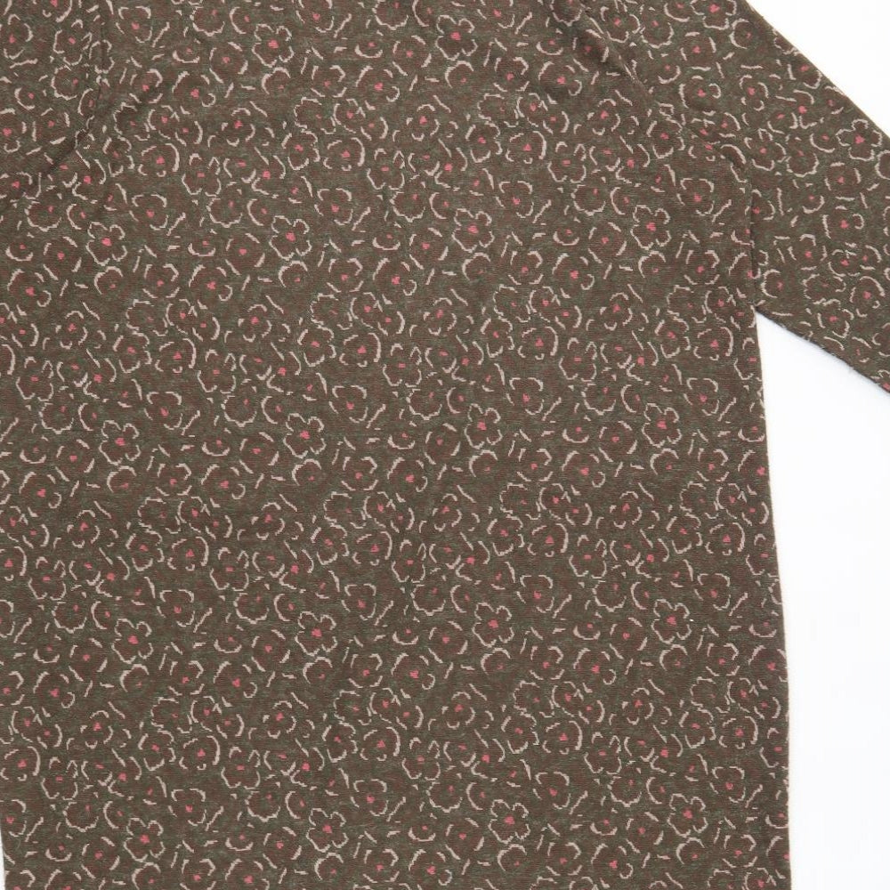 TU Womens Brown Floral  Pullover Jumper Size 18