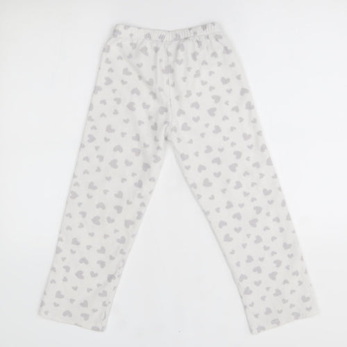 George Girls White    Lounge Pants Size 7-8 Years  - heart pattern